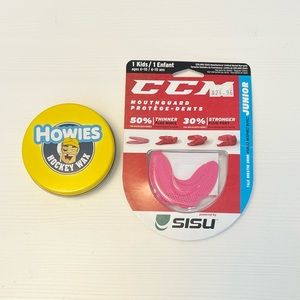 Junior Hockey Lot Howies Hockey Wax CCM Kids Mouthguard SISU Thin Custom Fit NWT
